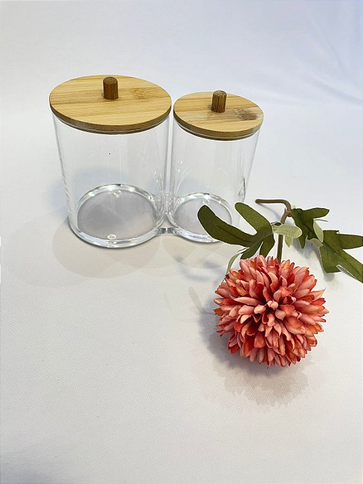 Organizador Duplo Rivanda Com Tampa Em Bambu