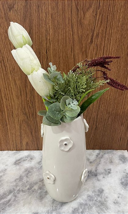 Vaso Margot Margaridas Em 3D Grande