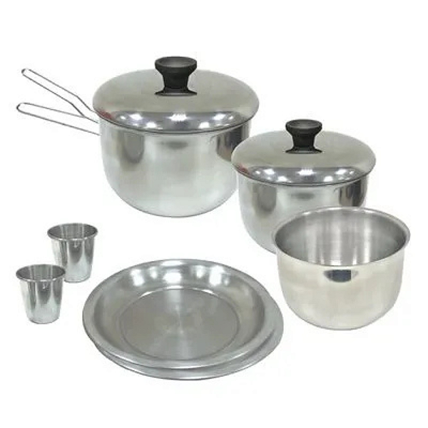 KIT DE PANELAS DE CAMPING GOURMET 8 PEÇAS