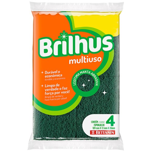 ESPONJA DUPLA FACE COM 4 UNIDADES