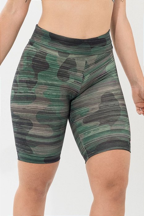 Bermuda Supplex Compressão Estampa Camuflagem