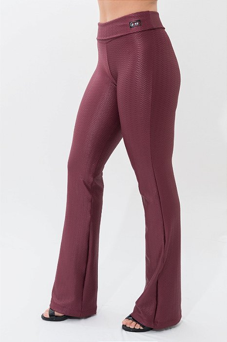 Calça Flare Cirrê Bordô
