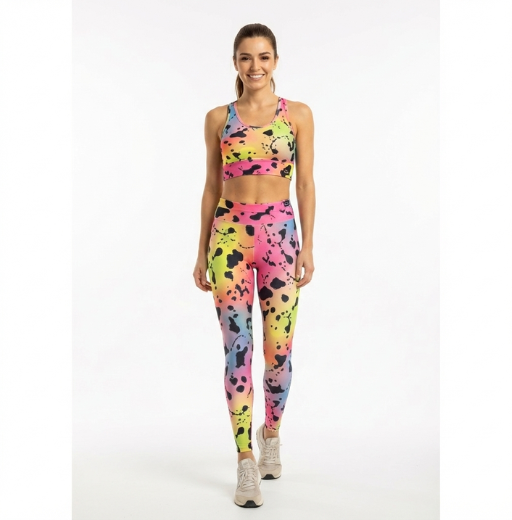 Conjunto Legging + Cropped Supplex Estampa Splash