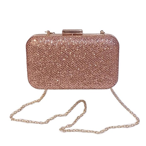 BOLSA DE FESTA ROSE GOLD C/ BRILHO