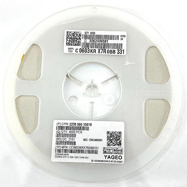 Capacitor 330PF 100V 0603 SMD X7R