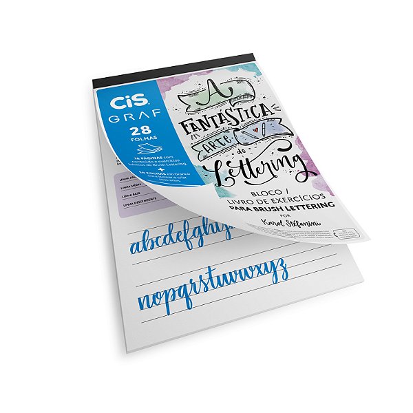 Livro Bloco Lettering por Karol Stefanini - A4 com gramatura 180g