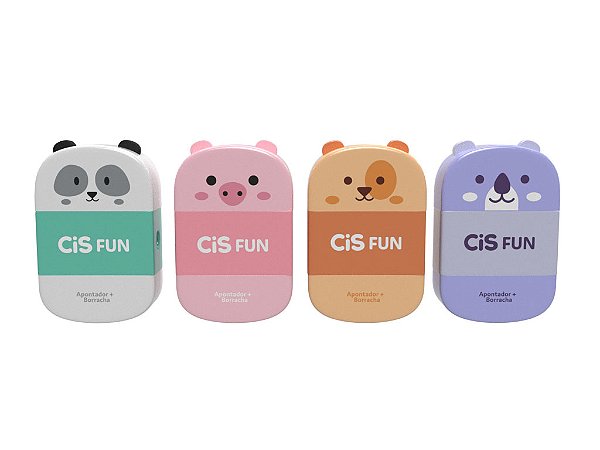 Apontador + Borracha Cis Fun Bichinhos
