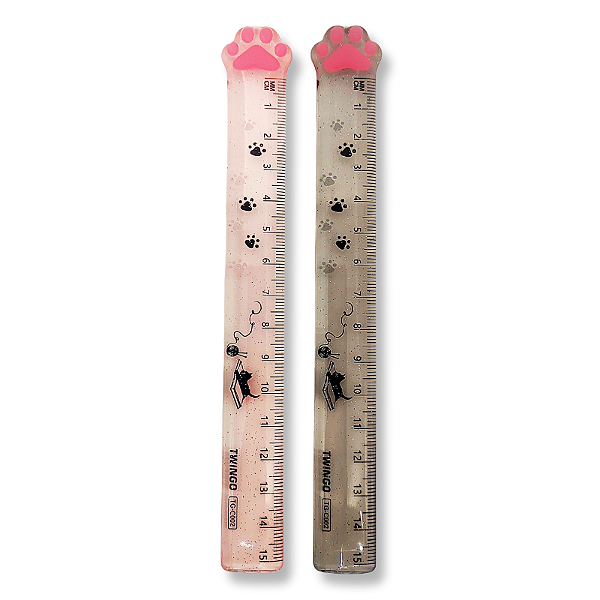 Régua Patinha de Gato Glitter - 15 cm