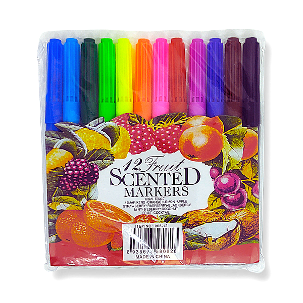 Canetinhas com Cheirinho de Frutas - Kit com 12 cores