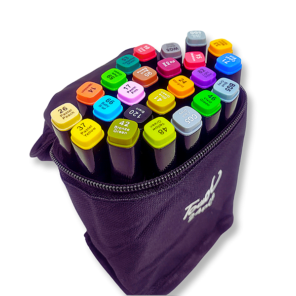 Marcador de Ponta Dupla Touch para Colorir - Estojo com 24 cores