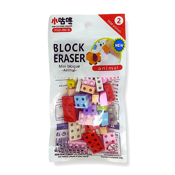 Kit de Mini Borrachas de Pecinhas Encaixáveis Estilo Lego