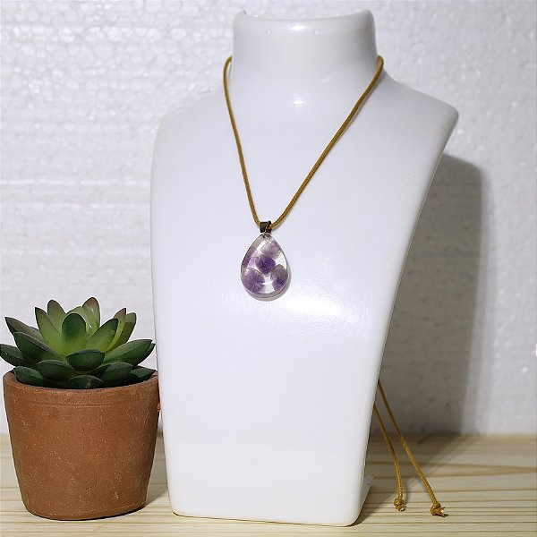 PEDRA AMETISTA - COLAR