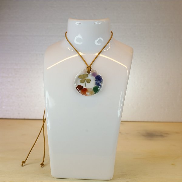 7 CHAKRAS COM TREVO - COLAR