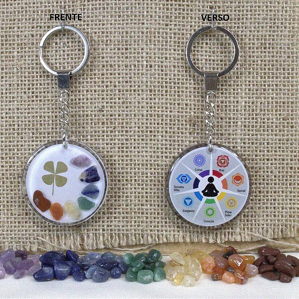 CHAVEIRO PEDRAS 7 CHAKRAS