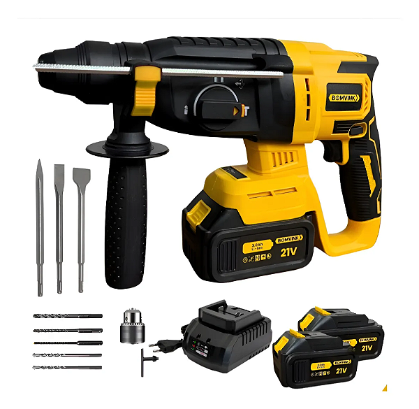 Martelete 21V Bateria Profissional Kit Completo