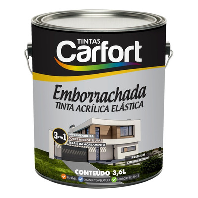 Tinta acrílica emborrachada 3,6L - Carfort