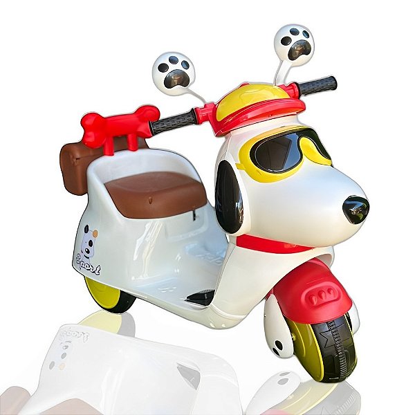 Mini Moto Snoop Elétrica Infantil Pet para Menino e Menina Motinha Recarregável a Bateria Brinquedo Motocicleta Inf Velotrol Triciclo