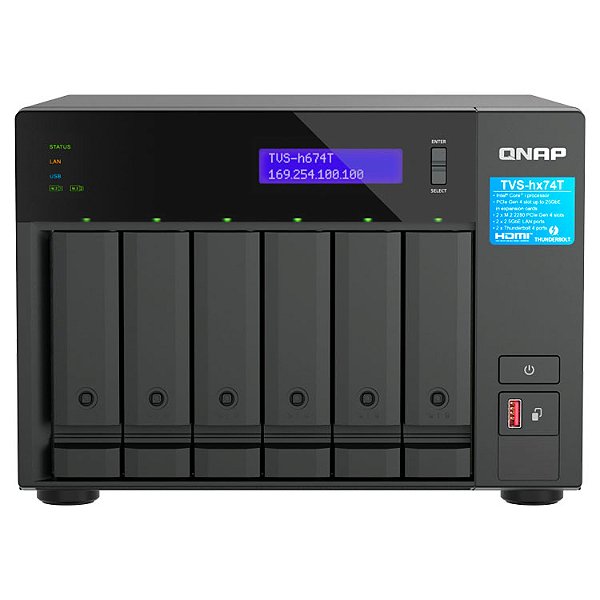 TVS-h674T Qnap - Storage NAS com 6 baias SATA e 2 portas Thunderbolt 4