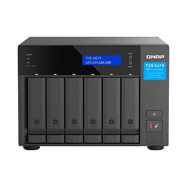 TVS-h674 Qnap - Servidor NAS Desktop 6 baias hot swappable SATA