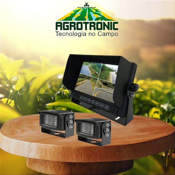KIT MONITOR DE VÍDEO AGRICOLA (IP67) COM 2 CÂMERAS