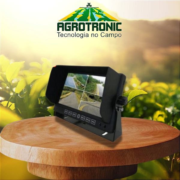 MONITOR CAMERA DE VIDEO AGRÍCOLA COM 4 VISÕES SIMULTÂNEAS