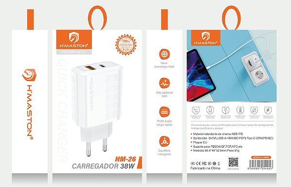 onte Turbo H'maston Rg10 Entrada Usb E Tipo C 38w