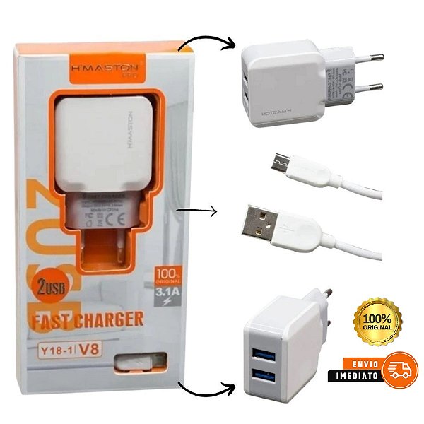 Carregador Carga Rápida H'maston 3.1a V8
