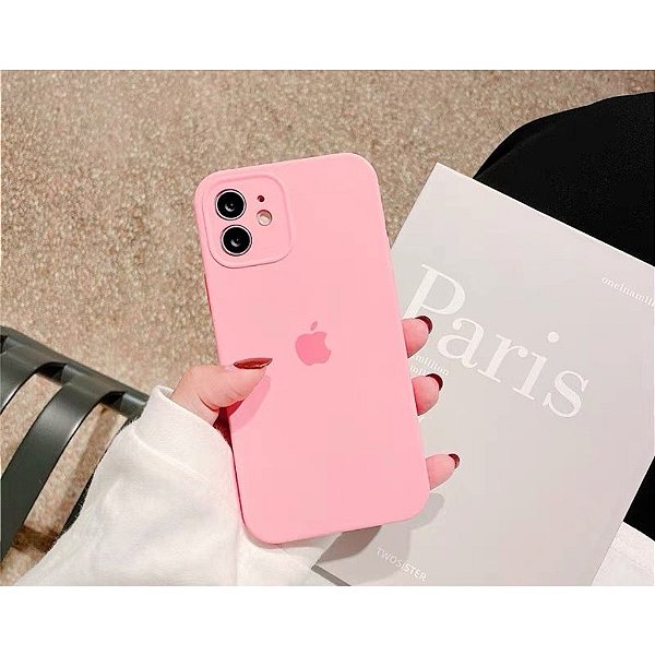 Capa Case Silicone Aveludada  Para iPhone  PROTEÇÃO LATERAL DE CAMERA