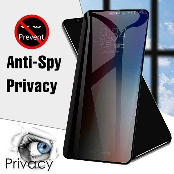 Película iPhone de vidro 3D Privativa Anti Spy Privacidade