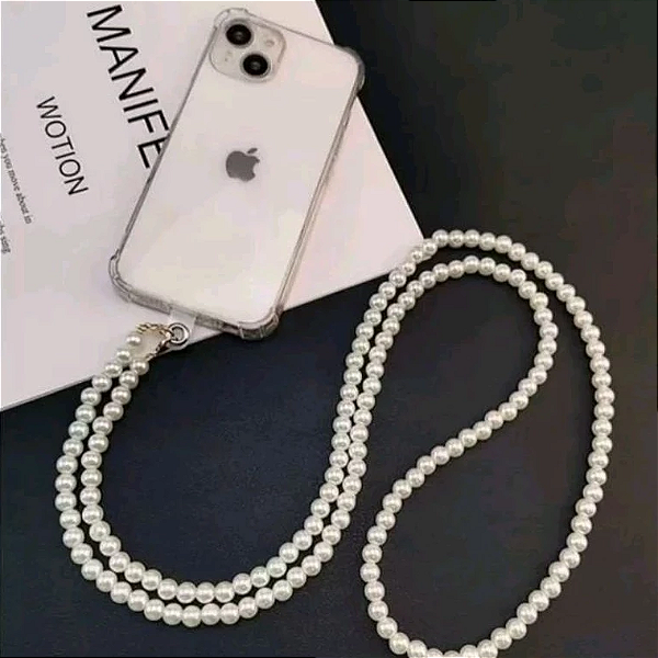CORDÃO PÉROLA SUPORTE PARA CELULAR