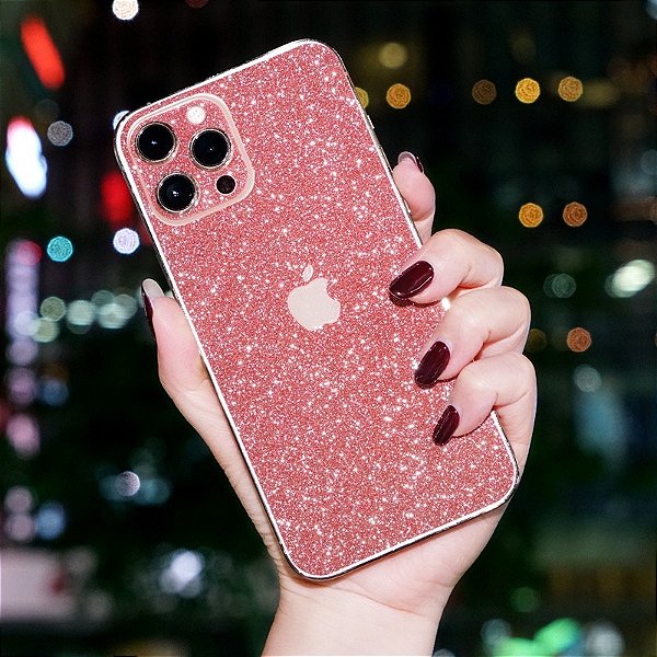 ￼Película Protetora De Luxo Com Glitter  Após a Compra enviar modelo do celular no WATTS