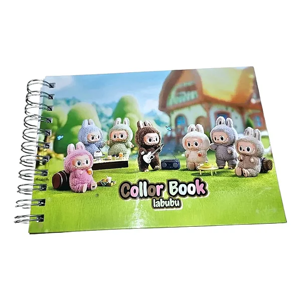 Livro de colorir Labubu - Capa dura 50 Folhas - Caderno para Pintar - Coloring book A5 labubu