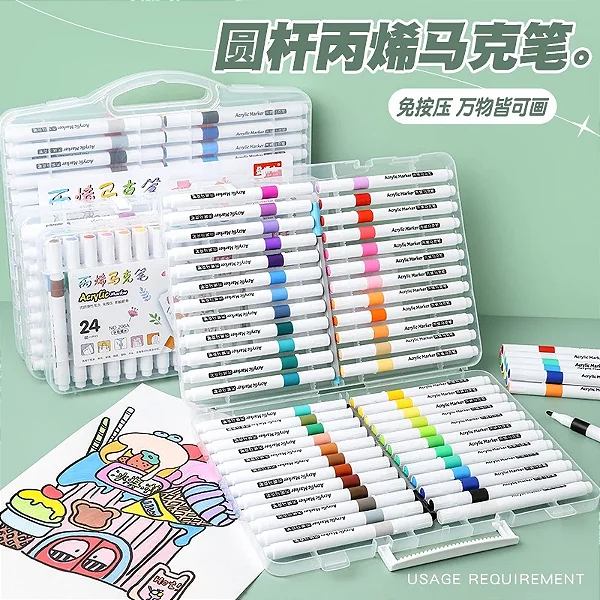 Caneta Tipo Posca Colorida Cerâmica Madeira Metais Tecido 36 cores