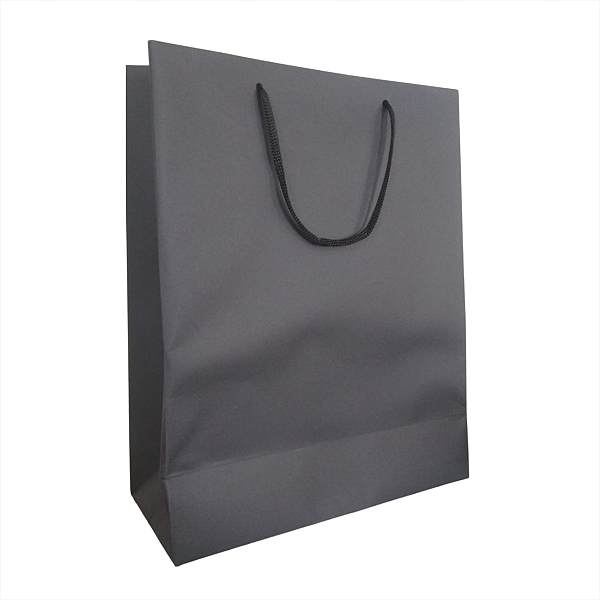 10 Sacolas De Papel G Preto Reforçado - 28x35x12cm