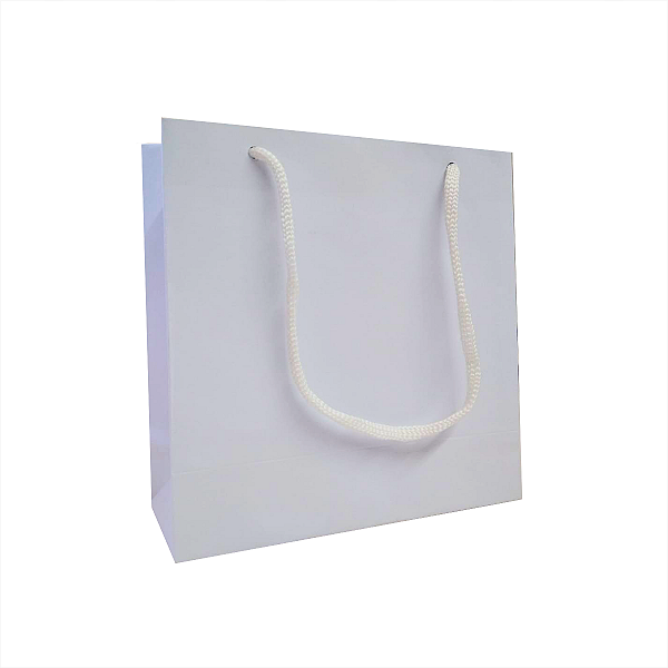 10 Sacolas De Papel Lisas Branca PP - 15LX15AX6Fcm