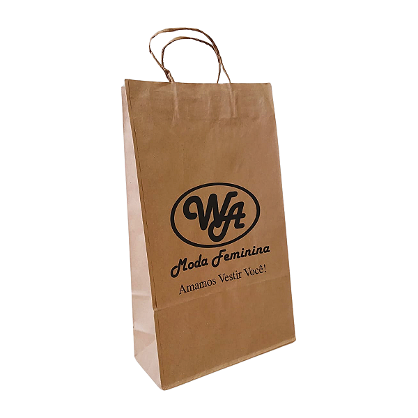 Sacolas de Papel Kraft Personalizadas - Médias 24x41x11cm