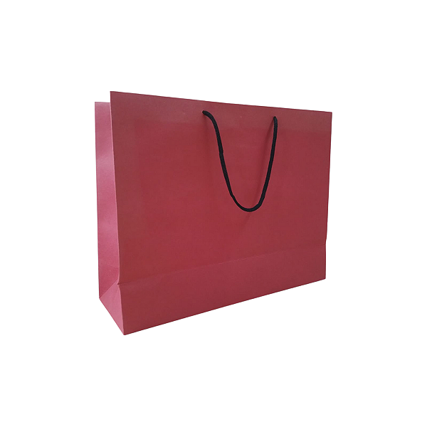 10 Sacolas de Papel Lisas Vermelha - 33,5LX25AX9cm