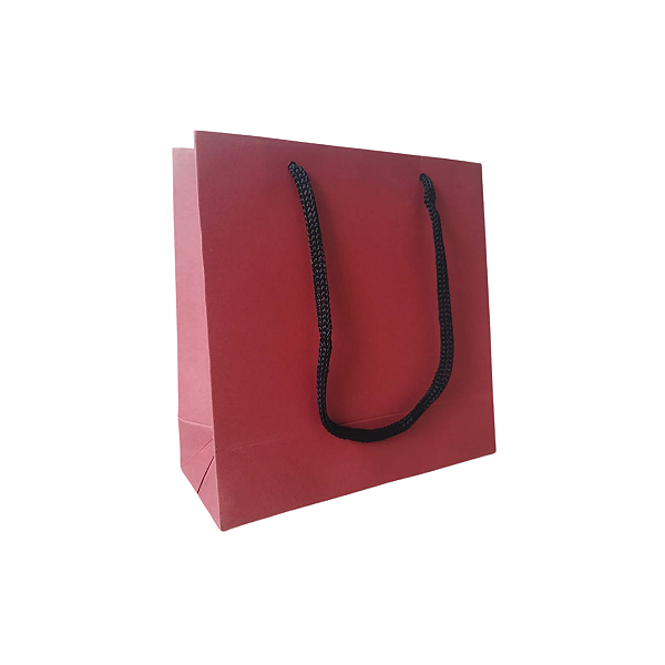 10 Sacolas De Papel Lisas Vermelha PP - 15LX15AX6Fcm