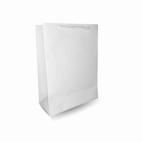 10 Sacolas de Papel Lisas Branca P - 15LX22AX7Fcm