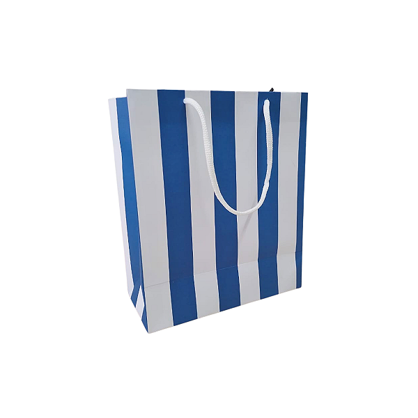 25 Sacolas Listradas azul P – 18,5LX22AX9Fcm