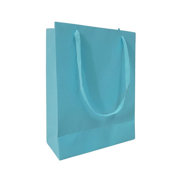 10 Sacolas de Papel Lisas Azul P - 15Lx22Ax7Fcm