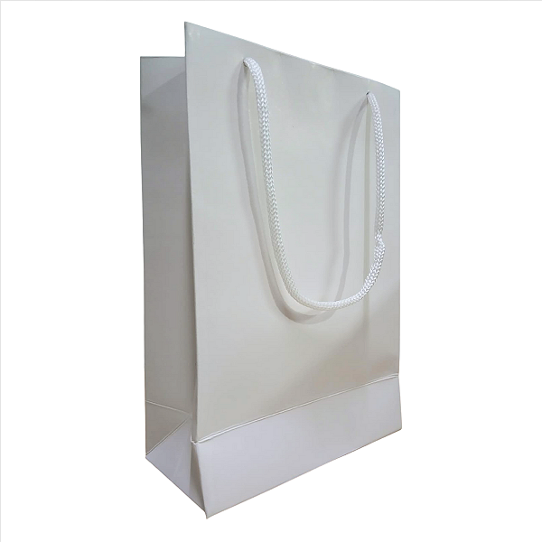 Sacola De Papel Cartão Branca Reforçada 15x22x7cm - 20und