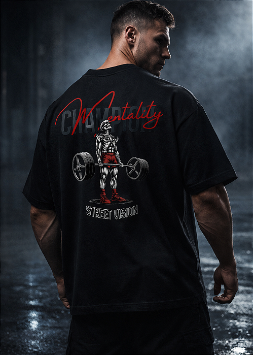 Camiseta Oversized Premium Street Vision Champion Mentality