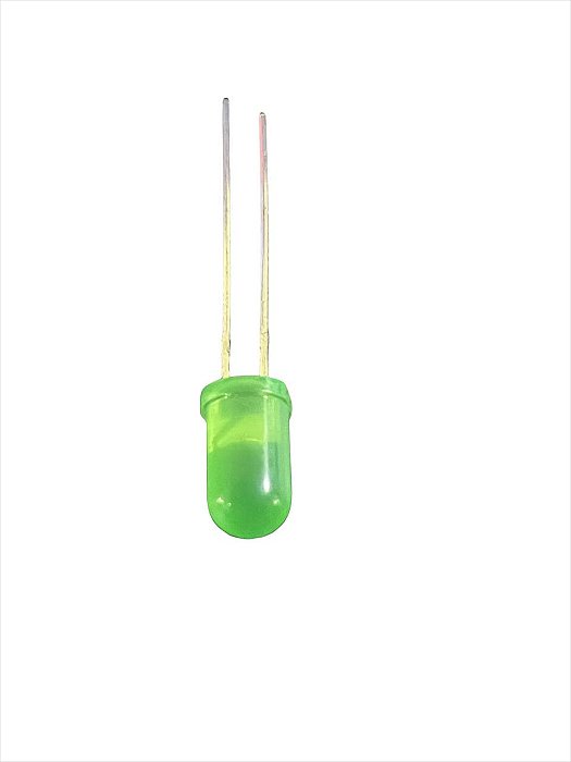 LED VERDE 5 M/M DIFUSO - 10 PEÇAS