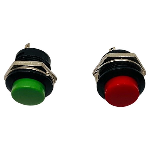 CHAVE BOTAO PUSH BUTTOM R13-507 VERDE / VERMELHO