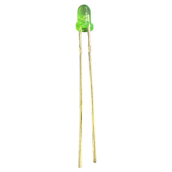 LED VERDE 3 M/M DIFUSO - 10 PEÇAS