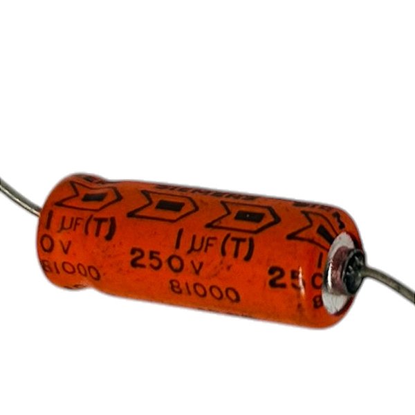 ELETROLITICO 1UF/250V SIEMENS ( AXIAL 07 X 18 M/M )