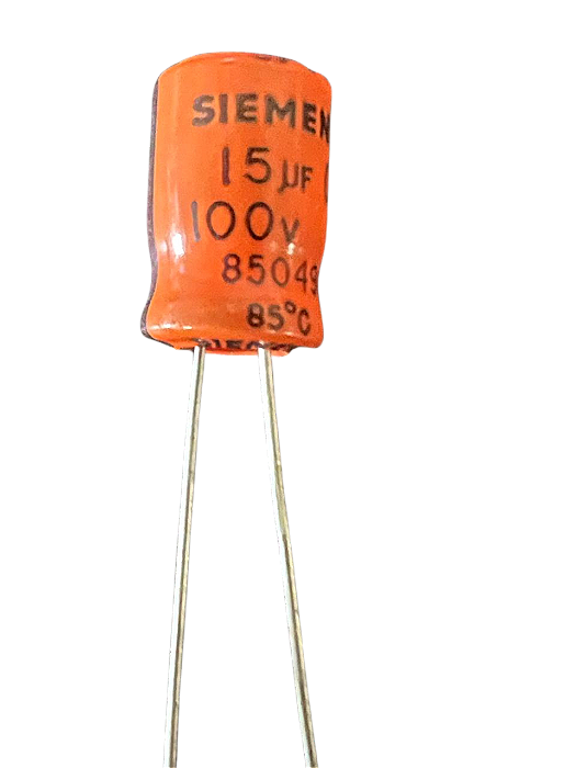 ELETROLITICO 15UF/100V  85GRAUS SIEMENS ( 8 X 12 M/M )