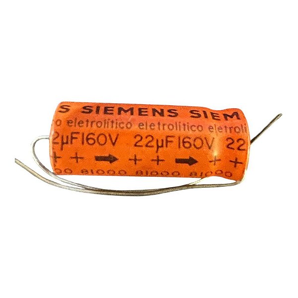 ELETROLITICO 22UF/160V AXIAL SIEMENS ( 10 X 25 M/M )