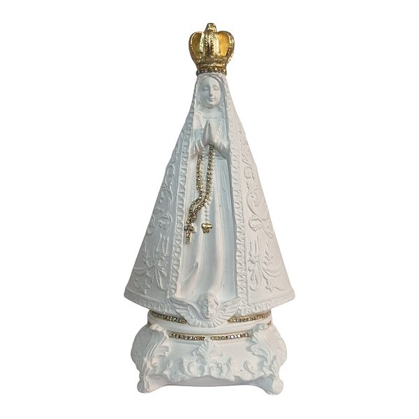 Imagem Nossa Senhora Aparecida 22cm Gesso Marfim Branco
